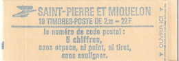 St Pierre Et Miquelon Carnet N°464 - Neuf ** Sans Charnière - TB - Carnets