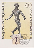 1981 Berlin MC Nr.20, Skulptur Des 20. Jahrhunderts  Mi:DE-BE 655, Yt:DE-BE 617,  George Kolbe Tänzer Nijinsky 1914 - Maximum Kaarten