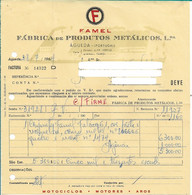 Portugal , 1963  1964  , FAMEL Fábrica De Produtos Metálicos , Motorbike , Águeda , Invoice And Credit Note - Portugal