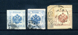 1853 AUSTRIA Giornali 1K & 2k USATI, 2k Firmato Diena - Journaux