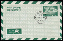 Israel Tel Aviv - Yafo 1957 Aerogramme / 250 Green / Flying Deer - Aéreo