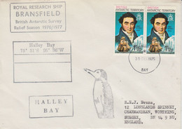 British Antarctic Territory (BAT) Cover RRS Bransfield Ca Halley Bay  30 DEC 1975 (TA185) - Covers & Documents