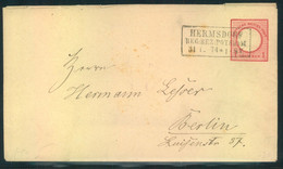 1874LETZTER TAG DER GROSCHENWÄHUNG: GSU " HERMSDORF Reg. Bez. Potsdam 31 12 74" - Cartas & Documentos