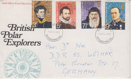 United Kingdom 1972  British Polar Explorers  4v FDC Ca Newcastlreupon Tyre 16 FEB 1972 (TA193 - Explorateurs & Célébrités Polaires