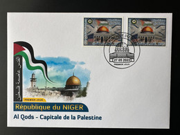 Niger 2022 Mi. ? IMPERF 150F & 850F FDC 1er Jour Joint Issue Emission Commune Al Qods Quds Capitale De La Palestine - Islam