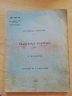 L54 - 1925 Franchises Postales - II Fascicule Ministère De L'Agriculture N°500-32 POSTES PTT - Administrations Postales