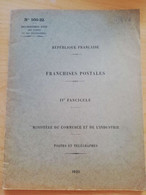 L58 - 1925 Franchises Postales - IV Fascicule Ministère Du Commerce Et De L'Industrie N°500-32 Postes Ptt - Postal Administrations