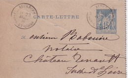 France Marcophilie - Département De L'Indre Et Loire - Autrèche - Entier Type Sage - 1877-1920: Semi Modern Period