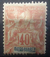 DIEGO SUAREZ 1893, Type Groupe , Yvert No 47  , 40 C Rouge Orange Neuf * MH BTB Cote 15 Euros - Nuevos