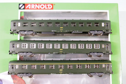 Arnold - Coffret 3 Voitures DEV AO A9 + B10 SNCF ép. IV Réf. HN4385 Neuf N 1/160 - Scompartimento Viaggiatori