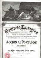 ESPAGNE -ACTION ILLUSTREE VELASQUEZ - BANCO DE CARTAGENA - ANNEE 1900 - Miniere