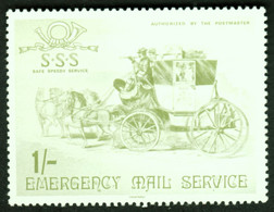 United Kingdom England 1971 Channel Postal Strike S-S-S Stamp 1 Sh Safe Speedy Service Poststreik Greve Postale - Variedades, Errores & Curiosidades