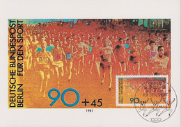 1981 Berlin MC Nr.10 Mi:DE-BE 646, Yt:DE-BE 607, Deutsche Bundespost Erlin Für Den Sport, Volkslauf - Maximum Kaarten