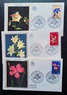 02 - 23  //  Andorre - 1er Jours - 3 X FDC Fleurs - 1973 - Cartas & Documentos