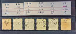 02 - 23  //  Suisse - Sélection De Perfin //  B59 - B60 - B68 - B69 - C2 - C5  --  Tous TB - - Gezähnt (perforiert)