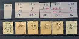 02 - 23  //  Suisse - Sélection De Perfin //  B20 - B? - B21 - B34 - B36 - B39  --  Tous TB - - Perforadas