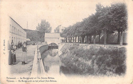 Belgique - Tirlemont - La Borggracht Et L'île Sainte Hélène - Edit. C.L. - Animé - Rivière - Carte Postale Ancienne - Tienen