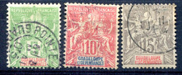 Guadeloupe   N°  40/42  Oblitérés - Gebraucht