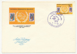 MADAGASCAR - Enveloppe FDC - 20eme Anniversaire Union Postale Universelle - 1er Jour Antananarivo 2/11/1981 - Madagascar (1960-...)