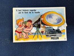 Melun * Carte à Système Ancienne Complète - Melun