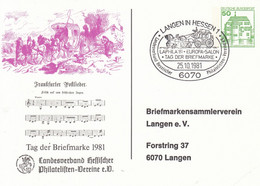 PP 104/128  Tag Der Briefmarke 1981 - Landesverband Hessischer Philatelisten-Vereine E.V. Langen In Hessen 1 - Privé Postkaarten - Gebruikt