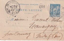 France Marcophilie - Département De L'Indre Et Loire - Chambourg - OR Dolus - Entier Type Sage - 1877-1920: Semi-moderne Periode