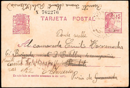 Valencia - Guerra Civil - Edi O EP 69b - Entero Postal Remite "Riola 11/3/37" A Rubite Y Reexpedida A Almería + - 1931-....