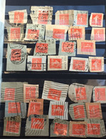 France-Semeuse 194/199 Sur Fragments 26 Timbres Stamp Perforé, Perforés,Perfin Perfins,Perforatis,Perforated,Perforata - Used Stamps