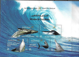 OMAN, 2020, MNH, WHALES AND DOLPHINS,  SHEETLET - Dauphins