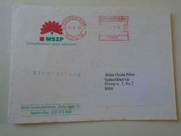 D193945 Hungary   Cover - EMA Red Meter Freistempel - 2002 MSZP  Székesfehérvár - Viñetas De Franqueo [ATM]