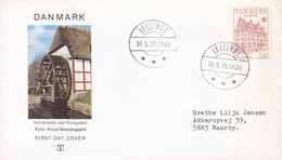 Denmark Brotype IId LELLINGE 1979 Cover Brief Europa CEPT Water Mill Wasser Mühle Moulin Cachet (This Is NOT An FDC !) - Cartas & Documentos
