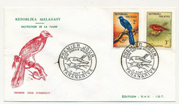 MADAGASCAR - 5 Enveloppes FDC - Série Oiseaux Malgaches - Tananarive 12 Aout 1962 - Madagascar (1960-...)