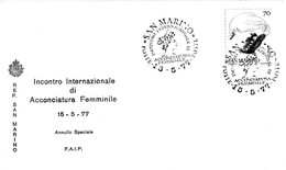 SAN MARINO - 1977 Incontro Internazionale Di ACCONCIATURA FEMMINILE Su Busta Faip - 10086 - Storia Postale