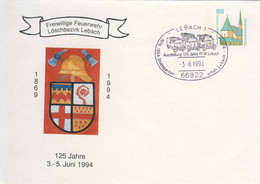 113  Sapeurs-pompiers, Véhicules: PAP D'Allemagne, 1994 - Fire-fighting Vehicles, Firebrigade Stationery Cover - Sapeurs-Pompiers