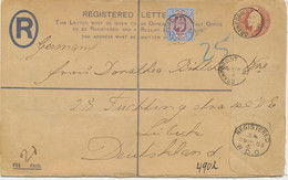 GB 1903 Superb EVII Postal Stationery Registered Envelope Format H 3d (opened At Two Sides) Uprated With The Rare 9d - Briefe U. Dokumente