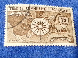 TÜRKEY--1950-60 -     15K NATO DAMGALI - Oblitérés