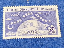 TÜRKEY--1950-60 -     20K NATO DAMGALI - Used Stamps