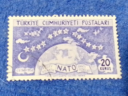 TÜRKEY--1950-60 -     20K NATO DAMGALI - Usati