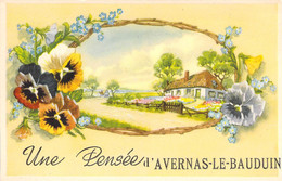Belgique - Avernas Le Bauduin  Une Pensée - Colorisé - Fleur - Maisonnette - Carte Postale Ancienne - Hannuit