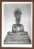 (RECTO / VERSO) STATUE DE BOUDDHA - CARTE PHOTO FORMAT CPA - 75 - Boeddhisme