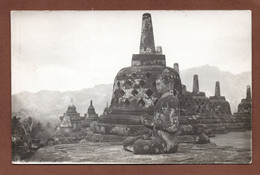 (RECTO / VERSO) INDONESIA BOROBUDUR TEMPLE - CARTE PHOTO FORMAT CPA - Indonésie