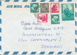 India Air Mail Cover Sent To Denmark Topic Stamps - Luftpost