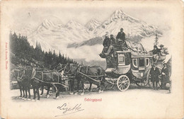 THUSIS (en Suisse) - Diligence Postale Gebirgpost - Carte Animée Et Circulé En 1901 - Thusis