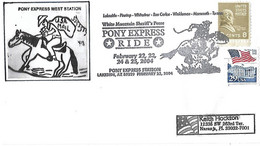 Etats-Unis USA - Yvert 2015 Sur Lettre - Maison Blanche - PONY EXPRESS RIDE - Flamme 22 Février 2004 Messager à Cheval - Briefe U. Dokumente