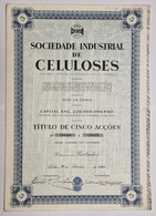 PORTUGAL-LISBOA-Sociedade Industrial De Celuloses-Titulo De Cinco Acções5000$00-Nº154466 A 154470-22 De Setembro De1964 - Industrie