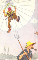 MILITARIAT - Humour - Parachutiste Atterrissant Sur Une Fourche - MAEZELLE  - Carte Postale Ancienne - Humour
