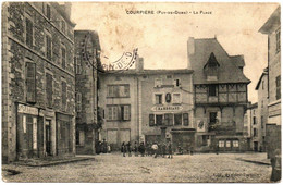 Puy De Dôme : COURPIERE : La Place : Animée - Chapellerie - Chambriard - Courpiere