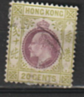 Hong Kong  1907  SG  96   20c  Fine Used - Gebraucht