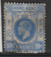 Hong Kong  1912  SG  105   10c  Fine Used - Oblitérés