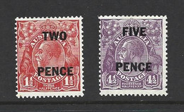 Australia 1930 Surcharges On KGV Set Of 2 FM , Clean HR - Neufs